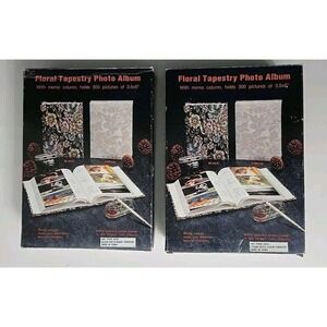 Floral Tapestry Photo Album Vintage New Flowers Black & Cream